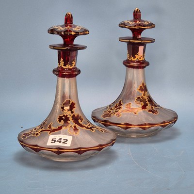 Lot 542 - A pair of late 19th-century Bohemian clear...