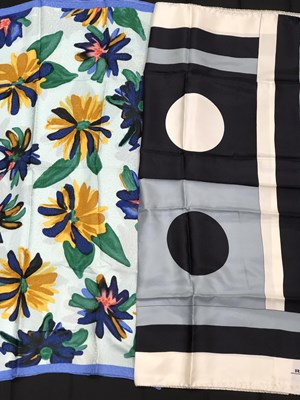 Lot 1108 - Two silk Rodier scarves. 90 x 90cm