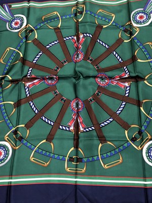 Lot 1115 - A Navy and Green silk Daks London...