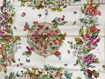 Lot 1125 - Gucci vintage silk scarf, strawberries,...