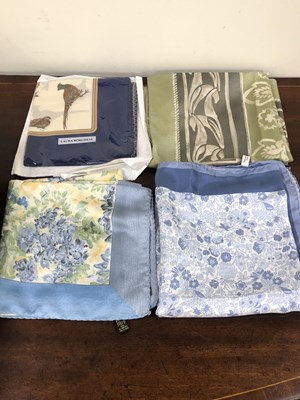 Lot 1128 - Twelve vintage silk and other scarves,...