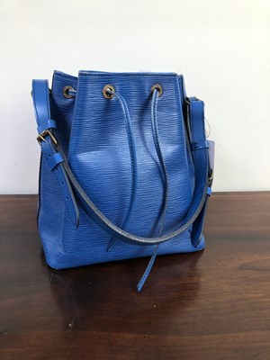 Lot 1145 - Louis Vuitton -Blue Toledo Leather Petit Noe Bag.