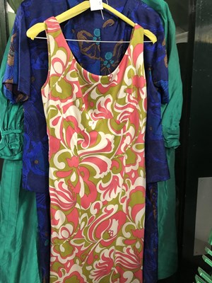 Lot 1156 - A vintage 1960s pink, green, and white print...