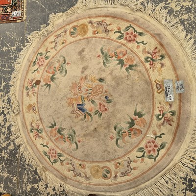 Lot 626 - Two Chinese rugs with floral design, one...