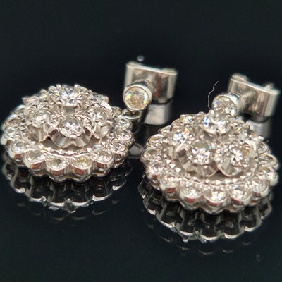 Lot 45A - A pair of three tiered "wedding cake" cluster...