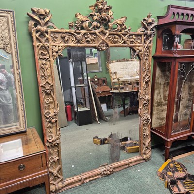 Lot 601A - A rare Victorian large carved giltwood...