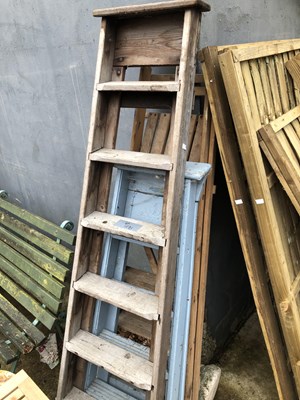 Lot 1271 - Three vintage decorative step ladders.