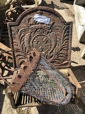Lot 1283 - Two part 19th century fire baskets, two pairs...