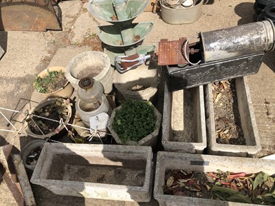 Lot 1285 - A set of four oblong garden planters and...