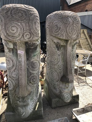 Lot 1286 - A pair of monumental south seas island style...