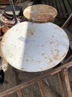 Lot 1291 - two metal patio or cafe tables.