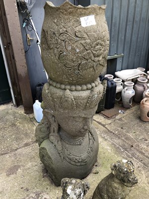 Lot 1303 - A pair of monumental eastern stoneware...
