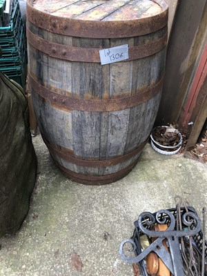 Lot 1306 - A large coopered whisky barrel.