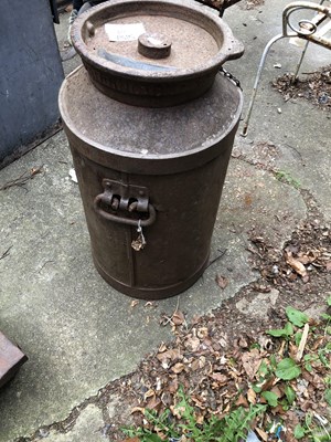 Lot 1315 - An antique iron churn with makers label for F...