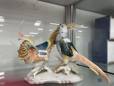 Lot 1564 - A Carl Ens porcelain group of two exotic birds