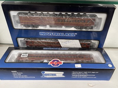 Lot 1577 - Three boxed Atlas 0 guage Industrial Rail...