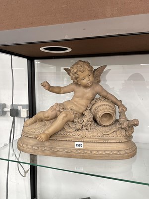 Lot 1580 - After Moreau, a terracotta figure of Cupid...