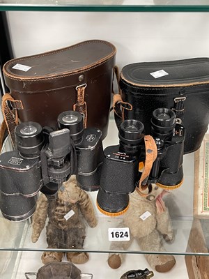 Lot 1624 - Two pairs of leather cased binoculars