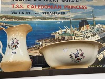 Lot 1628 - A Staffordshire blush pottery wash jug and...