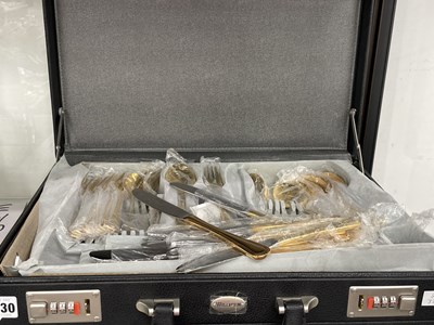 Lot 1630 - A Willheim cased suite of gilt handled cutlery