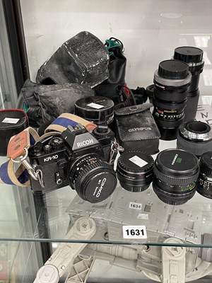 Lot 1631 - A Ricoh camera, together with various lenses