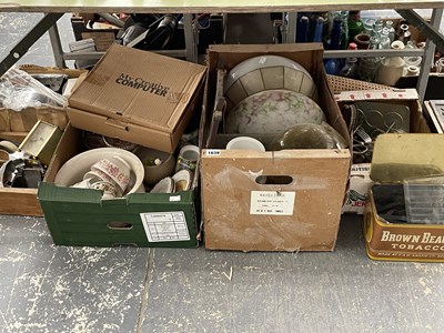 Lot 1638 - Glass light shades, kitchen wares and useful...