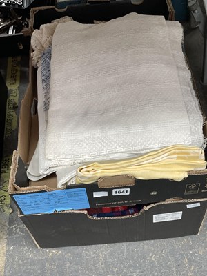 Lot 1641 - Table linen and blankets, lace & crochet work...