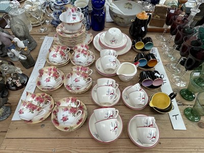 Lot 1647 - Crown Devon leaping deer pattern tea and...