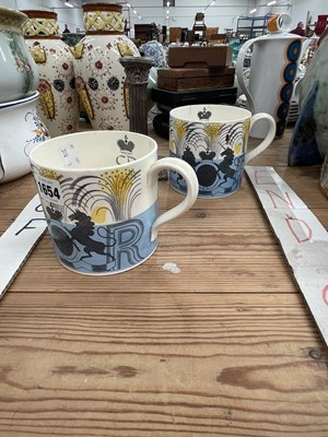 Lot 1654 - Two Wedgwood Ravilious 1937 coronation mugs...