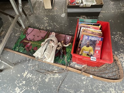 Lot 1670 - A piglet board game, football match programmes,...