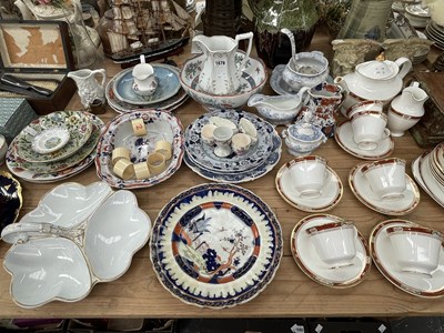 Lot 1678 - Ironstone plates, Doulton tea wares, ebony...