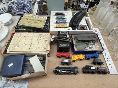 Lot 1686 - Boxes of Meccano, a boxed Hornby 00 guage...