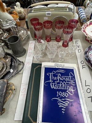 Lot 1692 - A Bush radio, drinking glass, 1986 and other...