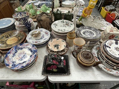 Lot 1721 - Victorian ironstone plates, three cheese...