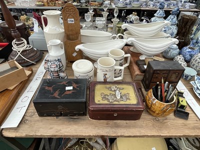 Lot 1759 - Hornsea navette shaped bowls, ribbed vases,...