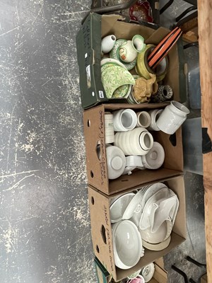 Lot 1768 - White ceramic storage and other wares, green...