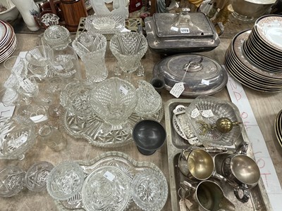 Lot 1772 - Drinking and other glasswares, an electroplate...