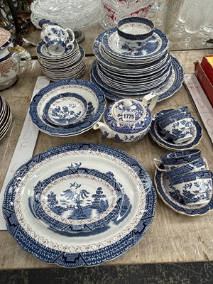 Lot 1775 - Booths old real willow pattern tea and dinner...
