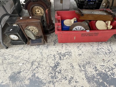 Lot 1793 - Clocks, clock parts together with gramophone...