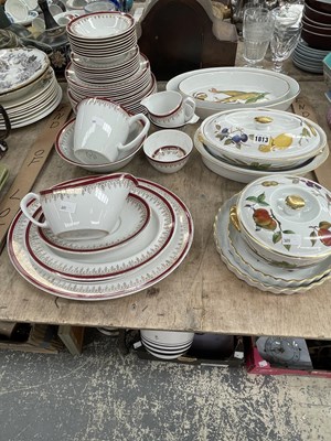 Lot 1813 - Meakin red and gilt bordered dinner wares...