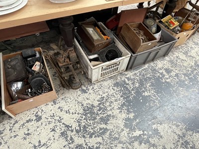 Lot 1818 - A collection of vintage keys, a set of scales,...