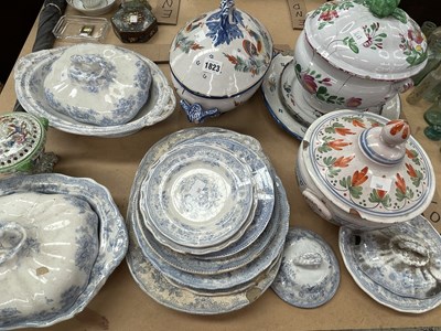 Lot 1823 - Asiatic pheasant wares, faience tureens and...