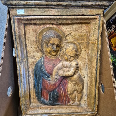 Lot 467b - An antique iconographic plaque depicting, in...