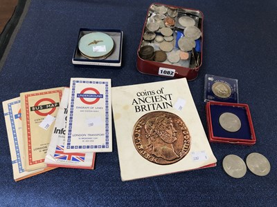 Lot 1082 - Various GB crowns and other coins, an RAF...
