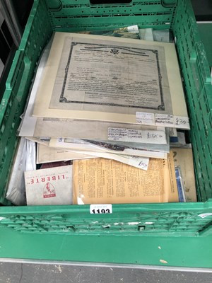 Lot 1193 - Ephemera. A mixed selection to include a USA...