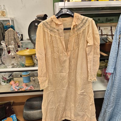 Lot 1234 - A vintage 1960s/70s long blue ruffle-front...