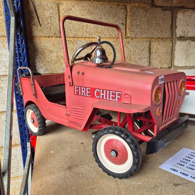 Lot 1398 - Vintage Tin Plate pedal car in the form of a a...