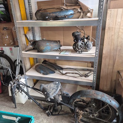 Lot 1428 - Motorcycle- Sun 98. NPD755. Frame, part engine,...