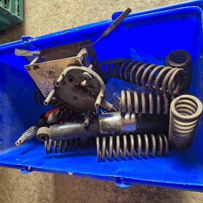 Lot 1437 - A box of various vintage fork and suspension...