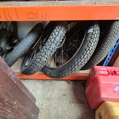 Lot 1452 - Various motorcycle wheels.